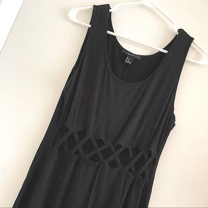 Black Maxi Dress with Front Cutout